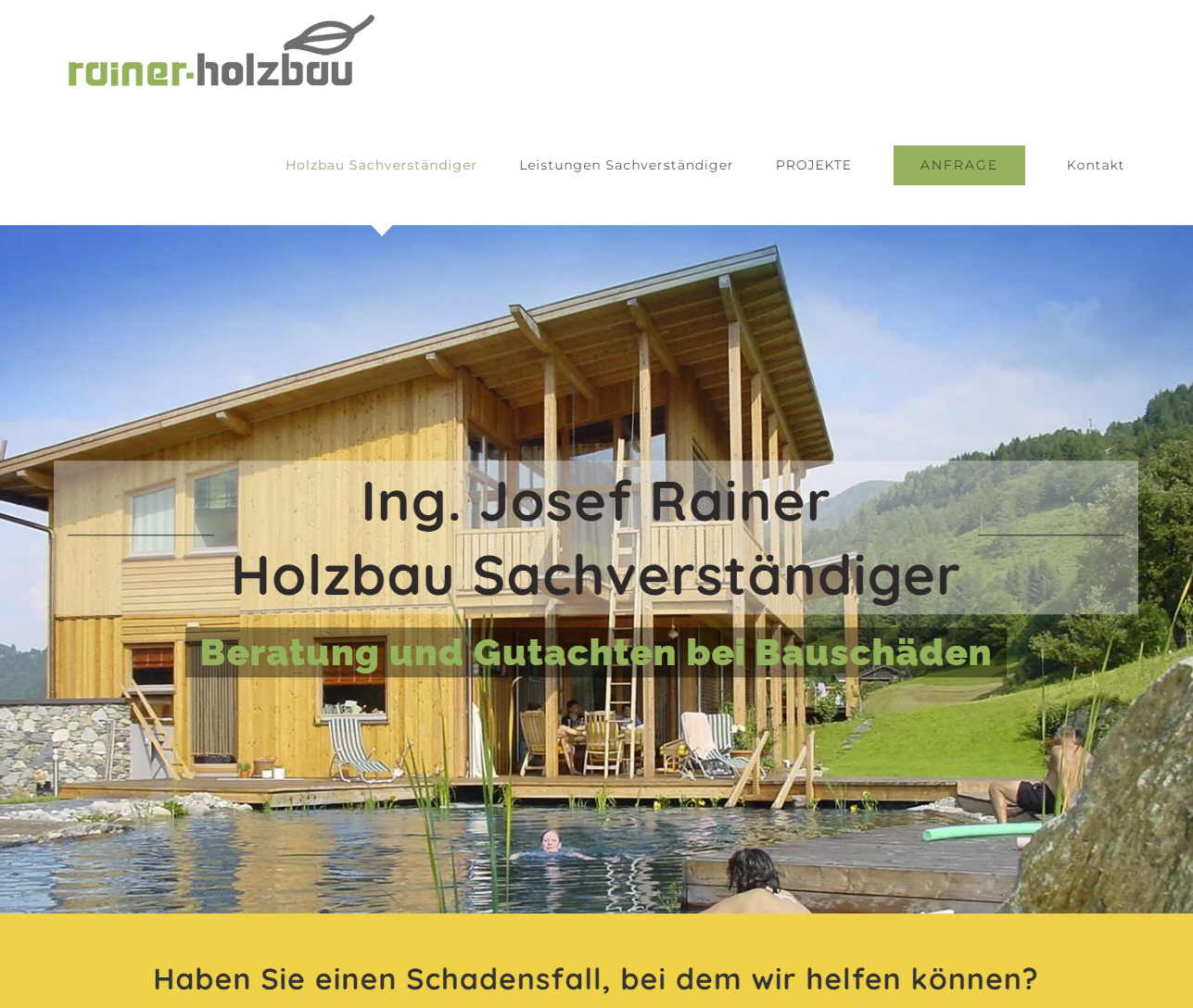 website rainer holzbau